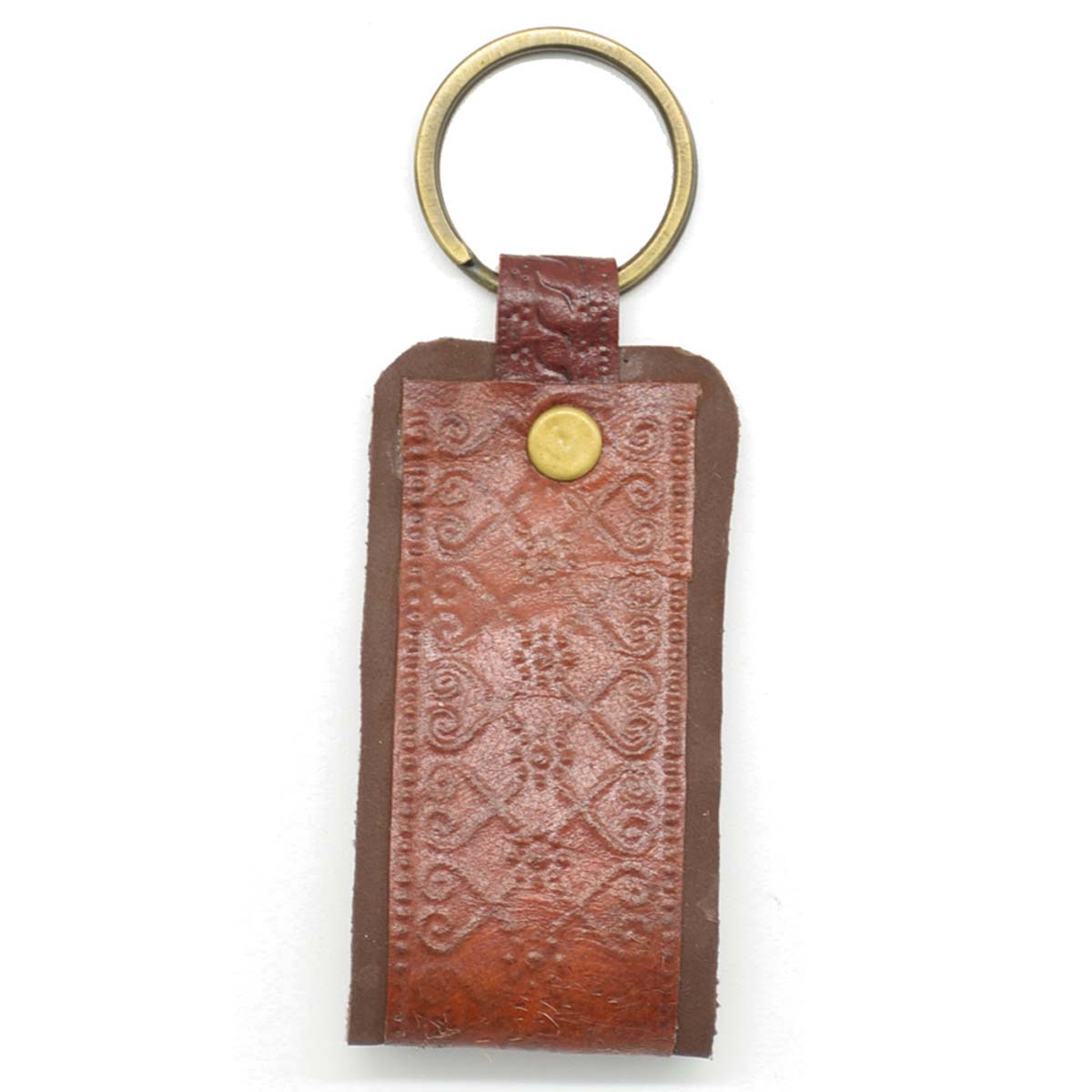 Wholesale Key Chains/Rings – Handmade in Leather with Embossed Motifs – Brass Ring – Pocket Accessories 